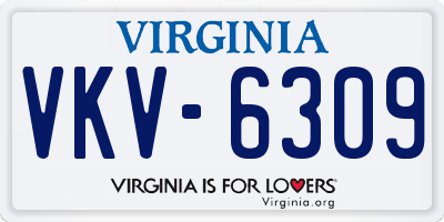 VA license plate VKV6309