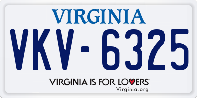 VA license plate VKV6325