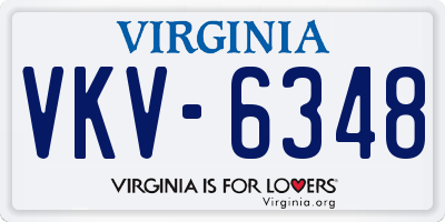 VA license plate VKV6348