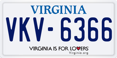 VA license plate VKV6366