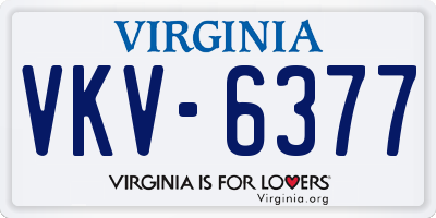VA license plate VKV6377