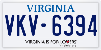 VA license plate VKV6394