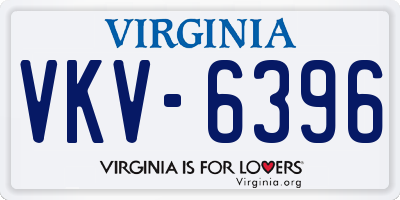 VA license plate VKV6396