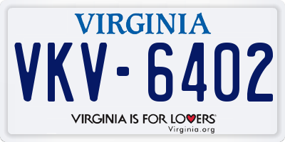 VA license plate VKV6402