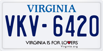 VA license plate VKV6420
