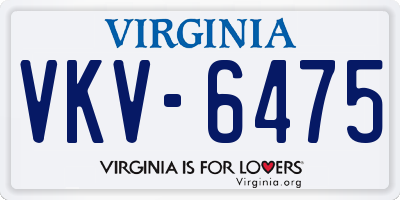 VA license plate VKV6475