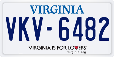 VA license plate VKV6482