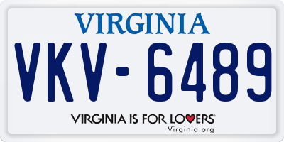 VA license plate VKV6489