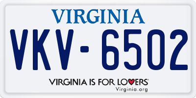 VA license plate VKV6502