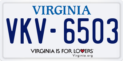 VA license plate VKV6503