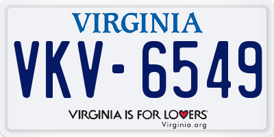 VA license plate VKV6549