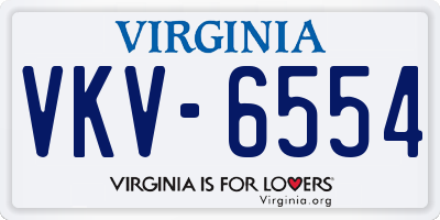 VA license plate VKV6554
