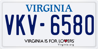 VA license plate VKV6580