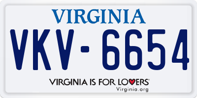 VA license plate VKV6654