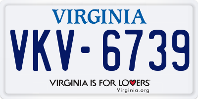 VA license plate VKV6739