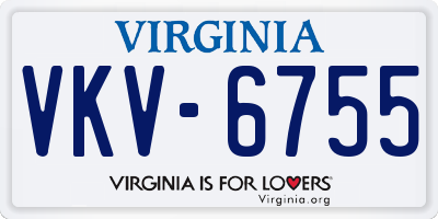 VA license plate VKV6755