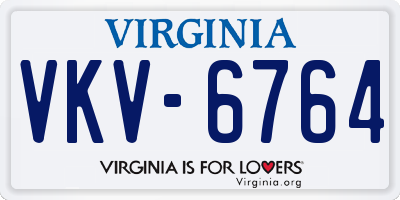 VA license plate VKV6764