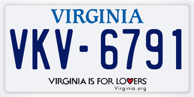 VA license plate VKV6791