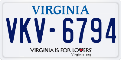 VA license plate VKV6794