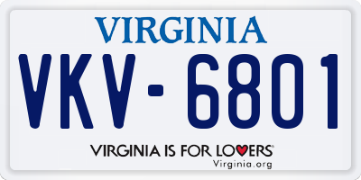 VA license plate VKV6801