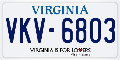 VA license plate VKV6803