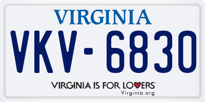 VA license plate VKV6830