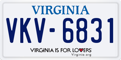 VA license plate VKV6831