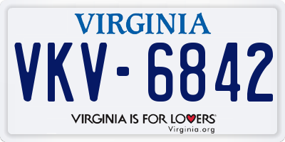 VA license plate VKV6842