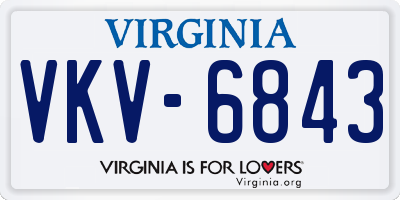 VA license plate VKV6843