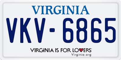 VA license plate VKV6865