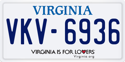 VA license plate VKV6936