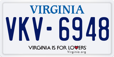 VA license plate VKV6948