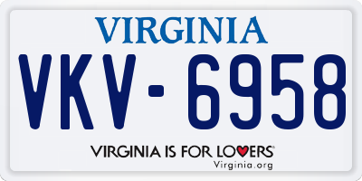 VA license plate VKV6958