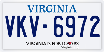 VA license plate VKV6972