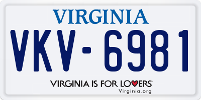 VA license plate VKV6981