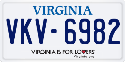 VA license plate VKV6982