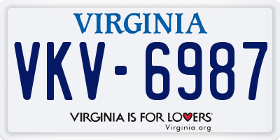 VA license plate VKV6987
