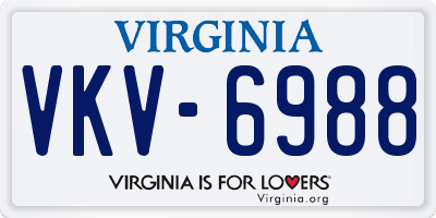 VA license plate VKV6988