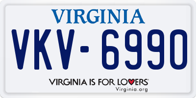 VA license plate VKV6990