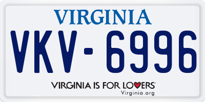 VA license plate VKV6996