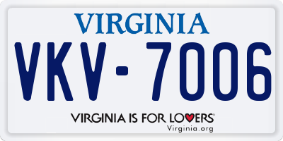 VA license plate VKV7006