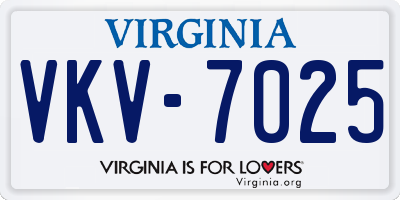 VA license plate VKV7025