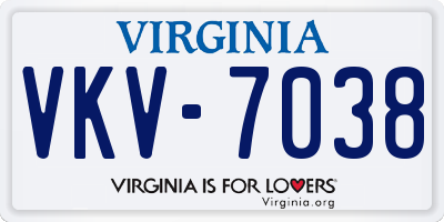 VA license plate VKV7038