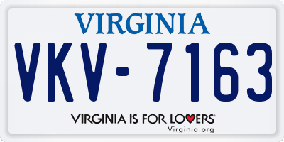 VA license plate VKV7163