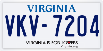 VA license plate VKV7204