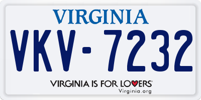 VA license plate VKV7232