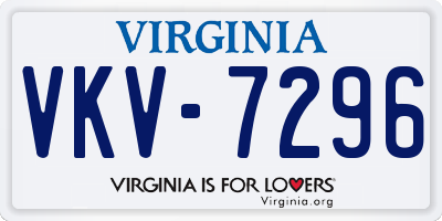 VA license plate VKV7296