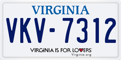 VA license plate VKV7312