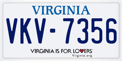 VA license plate VKV7356