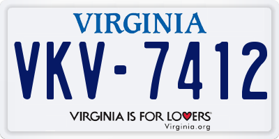 VA license plate VKV7412
